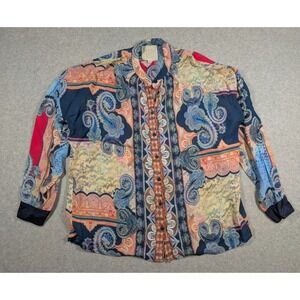 Johnny Was Women‎ Top Medium Paisley Handkerchief Relax Button Up
